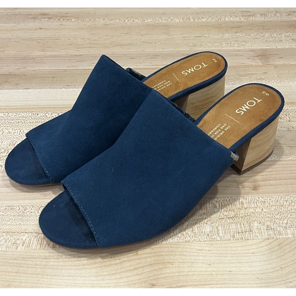 Toms Grace Mule Block Sandals, Majolica Blue, Women's Size 8